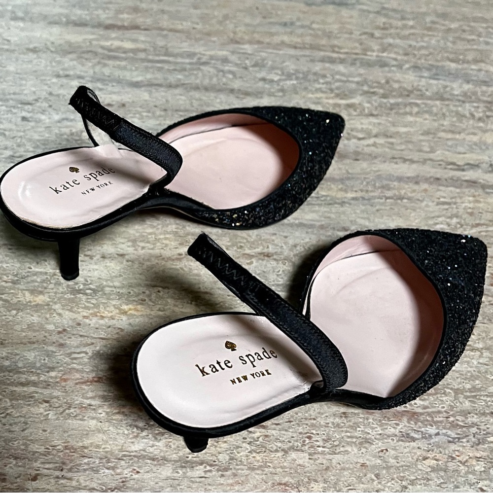 Kate Spade Black Glitter Heels - Picture 3 of 16